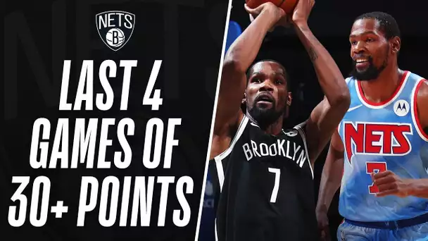 ⚫ Kevin Durant's BEST MOMENTS From The Last 4 Games Of 30+ Points! ⚪