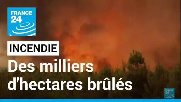 Incendie en Gironde: Le feu poursuit sa progression, des milliers d'hectares brûlés • FRANCE 24