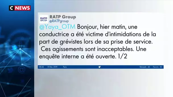 La vidéo de l'agression d'une conductrice de métro non-gréviste fait polémique