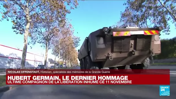 Cérémonie du 11-Novembre : le cercueil d'Hubert Germain quitte les Invalides • FRANCE 24