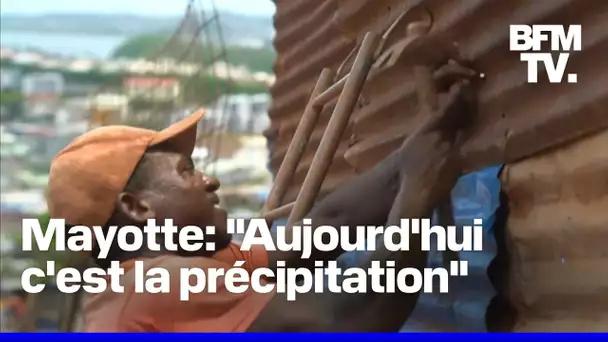 Pressée par les pluies, la reconstruction des bidonvilles à Mayotte se fait dans l'urgence