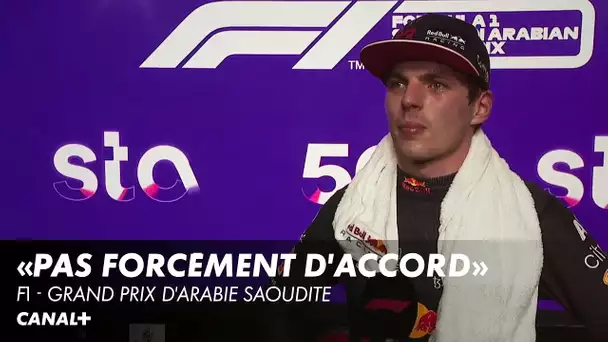 Max Verstappen réagit après le GP d'Arabie Saoudite