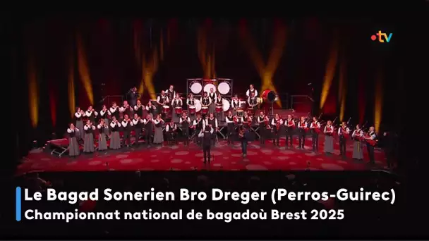 Bagad Sonerien Bro Dreger (Perros-Guirec) au championnat des bagadoù 2025