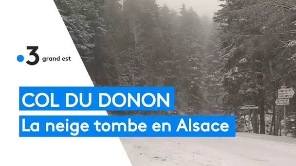 Alsace : la neige prend ses quartiers d'hiver au Col du Donon