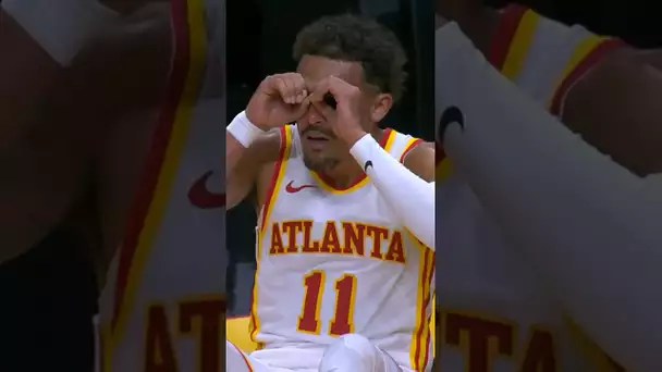 TOUGH pass & celebration by Trae Young! 👀 Live on the NBA App | #Shorts