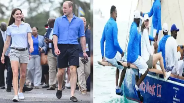 Kate et William s'affrontent dans une course de voile sur une mer agitée (et Wills est déjà trempé)