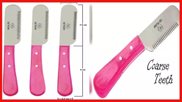 BRUTUL FIGHT Bee Dog Grooming Coat Stripping Knife Stripper Trimmer Tool Wooden Handle Knives Set