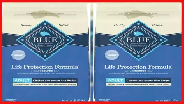 Blue Buffalo Life Protection Formula Natural Adult Dry Dog Food, Chicken and Brown Rice 30-lb