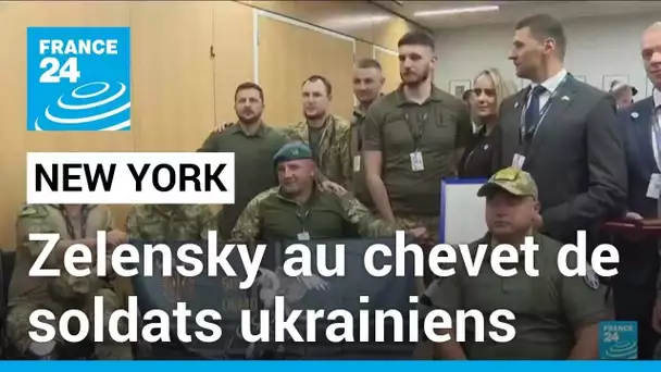 "Reste fort!": Zelensky au chevet de soldats ukrainiens dans un hôpital de New York • FRANCE 24