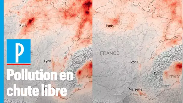 Vue de l'espace, la pollution chute drastiquement en Europe