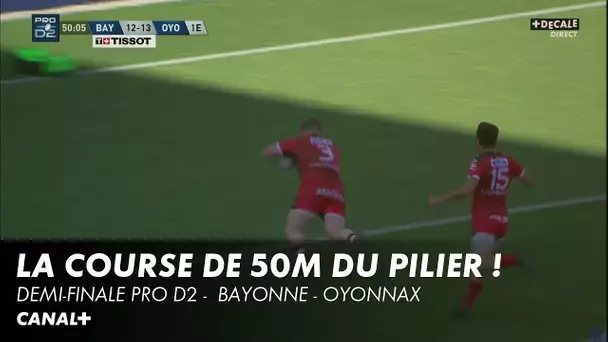 La feinte et la course de 50m de Laclayat - Bayonne / Oyonnax