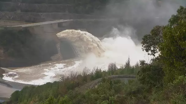 Tempête Gloria : les niveaux des barrages de l'Aude et des Pyrénées-Orientales sous surveillance