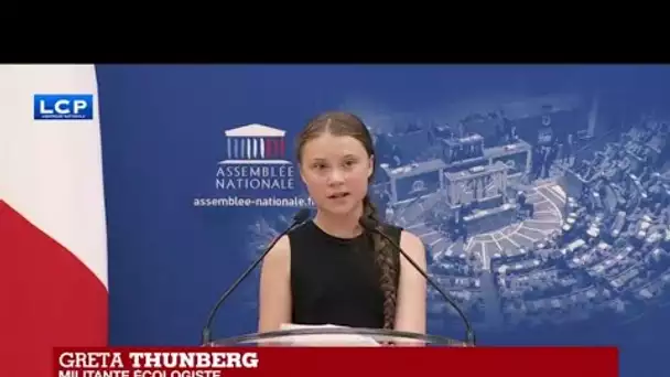 La militante écologiste Greta Thunberg à l'Assemblée nationale