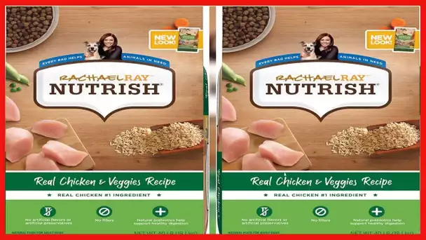 Rachael Ray Nutrish Premium Natural Dry Dog Food, Real Chicken & Veggies Recipe, 40 Pounds