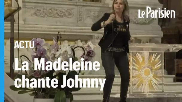 Les fans de Johnny chantent "Que je t'aime" dans l'église de la Madeleine