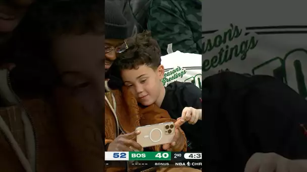 Deuce Tatum sitting courtside watching his dad play on Christmas! 🎄