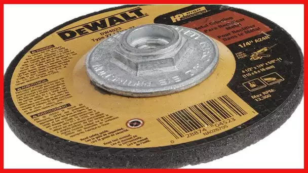 DEWALT Grinding Wheel, General Purpose for Metal, 4-1/2-Inch x 1/4-Inch x 5/8-Inch (DW4523)