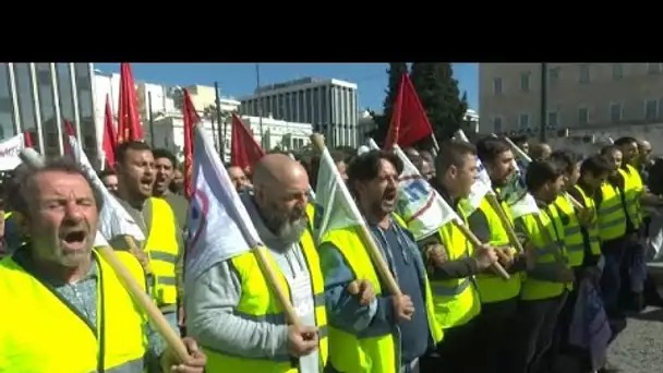 Des milliers de Grecs manifestent à Athènes contre un projet de réforme des retraites