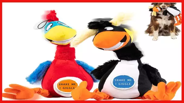 Pet Craft Supply Giggling Puffin & Parrot Multi Pack Interactive Dog Toys With Sound for Large Breed