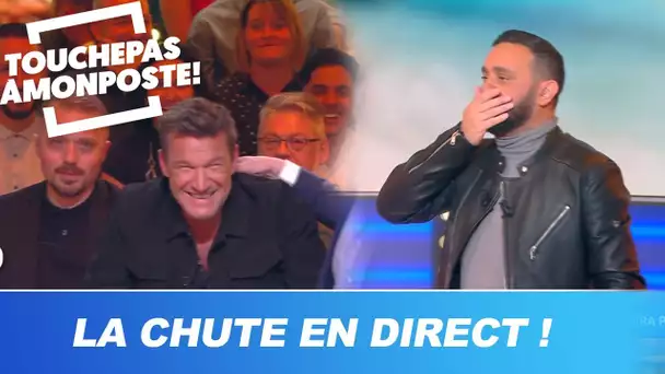 Grosse chute ! Benjamin Castaldi tombe de son siège en plein direct