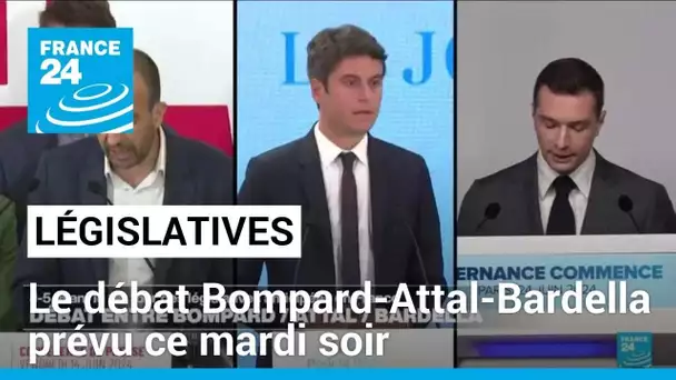 Législatives en France : le débat Bompard-Attal-Bardella prévu ce mardi soir • FRANCE 24