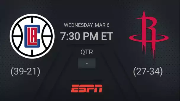 Los Angeles Clippers @ Houston Rockets | NBA on ESPN Live Scoreboard