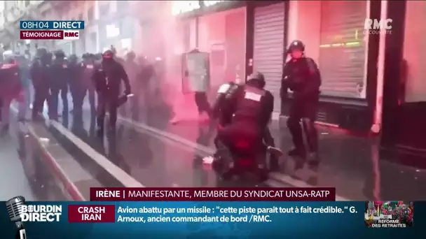 Violences policières: "Je ramassais mon téléphone et je me prends un coup de matraque sur le crâne"