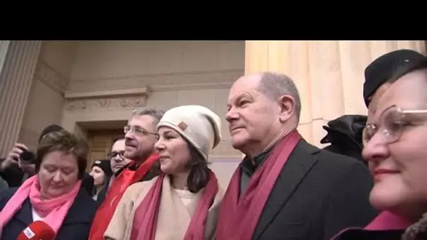 Olaf Scholz manifeste à Potsdam contre l'extrême droite