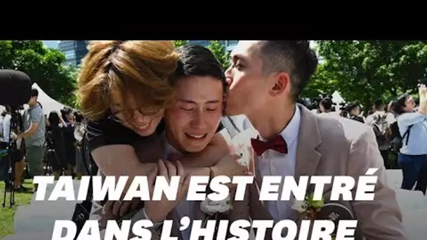 Taïwan célèbre des dizaines de mariages homosexuels, les premiers en Asie