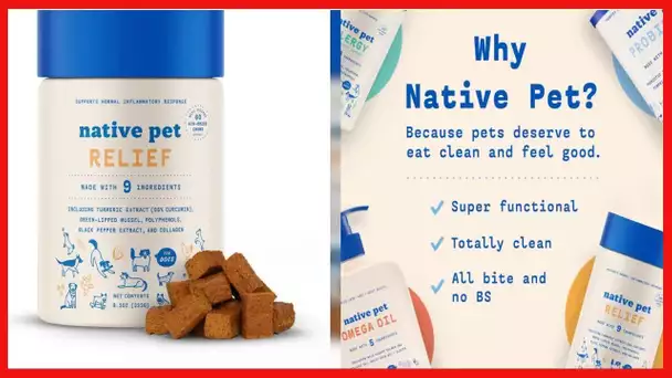 Native Pet Relief - Anti Inflammatory for Dogs | Turmeric + Polyphenols + Green Lipped Mussels