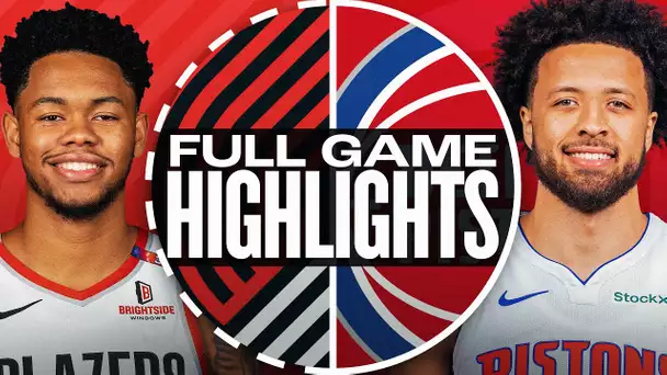 TRAIL BLAZERS at PISTONS | FULL GAME HIGHLIGHTS | January 6, 2025