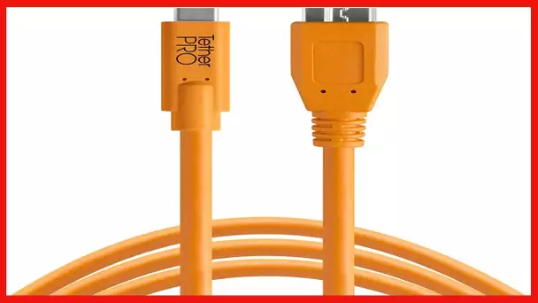 TetherPro USB-C to 3.0 Micro-B, 15' (4.6m) (High-Visibility Orange)