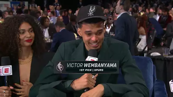 Victor Wembanyama Interview After Being Selected #1 Overall In The 2023 #NBADraft