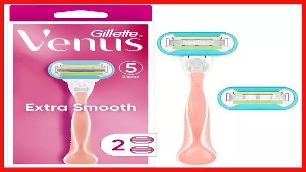 Gillette Venus Extra Smooth Pink Women's Razor Handle + 2 Refills