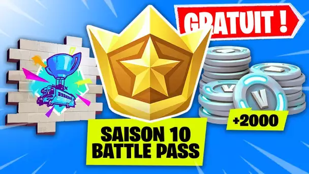 PASSE DE COMBAT SAISON 10 GRATUIT + 2.000 V-BUCKS SUR FORTNITE ... (+ EVENEMENT CE SOIR)