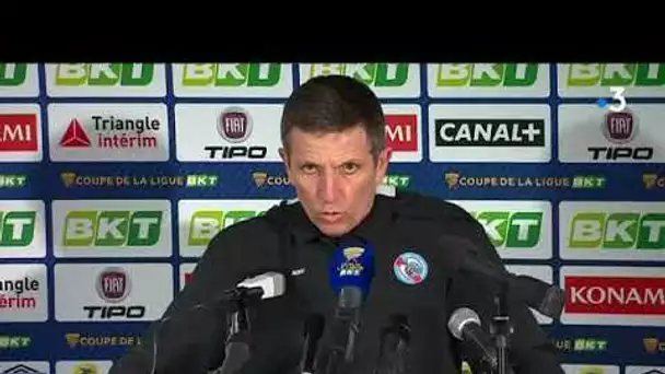 Réaction de Thierry Laurey après la victoire du Racing en demi-finale de Coupe de la Ligue