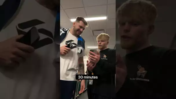 “How many tries?” - Luka Doncic reacts to Tristan Jass’ trick shot! 🔥 | #Shorts