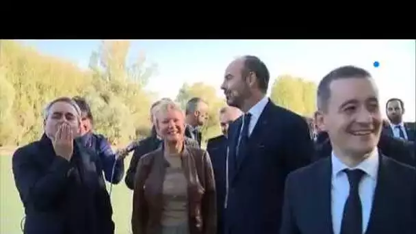 Canal Seine-Nord : visite d'Edouard Philippe à Aubencheul-au-Bac