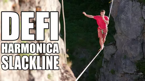 Défi : jouer de l’harmonica sur une Slackline à 100 mètres de haut ! (feat. Théo Sanson)