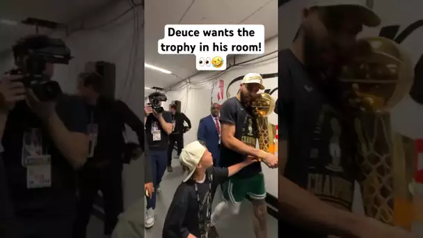 Jayson Tatum walks off with Deuce & the Larry O’Brien trophy! 🏆🔥|#Shorts