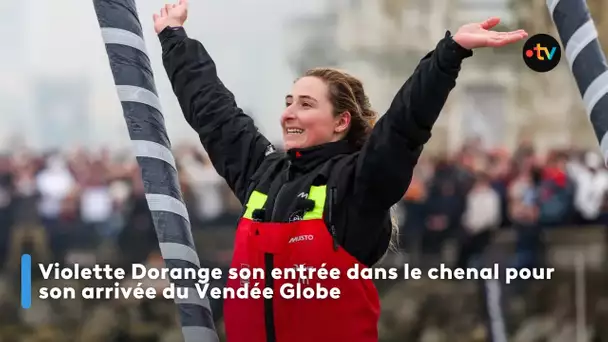 Violette Dorange son entrée dans le chenal pour son arrivée du Vendée Globe