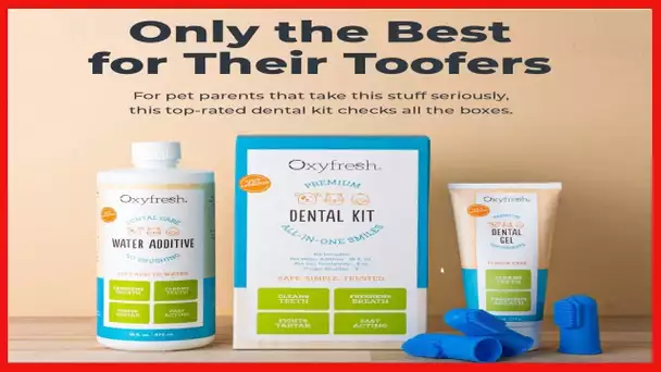 Oxyfresh Premium Pet Dental Kit for Dogs & Cats – Easy Solution for Pet Fresh Breath, Clean Teeth