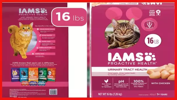 IAMS PROACTIVE HEALTH Adult Urinary Tract Health Dry Cat Food, Chicken Recipe