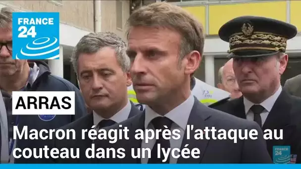 Attaque au couteau à Arras : Macron appelle les Français à rester "unis" et à "faire bloc"