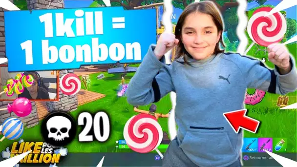 1 KILL = 1 BONBON HALAL  POUR CE GAMIN DE 10 ANS SUR FORTNITE !