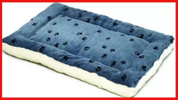 MidWest Homes for Pets Reversible Paw Print Pet Bed in Blue/White, Dog Bed Measures