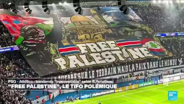 PSG : un immense tifo en soutien à la Palestine déployé par les supporters • FRANCE 24