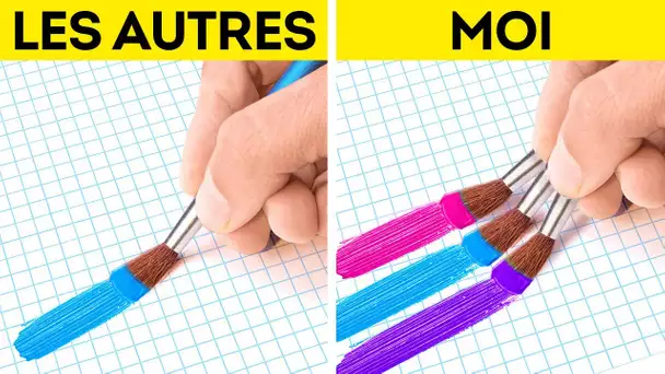 ASTUCES BRILLANTES POUR LA PEINTURE ET IDÉES D'ART QUE TU VAS ADORER