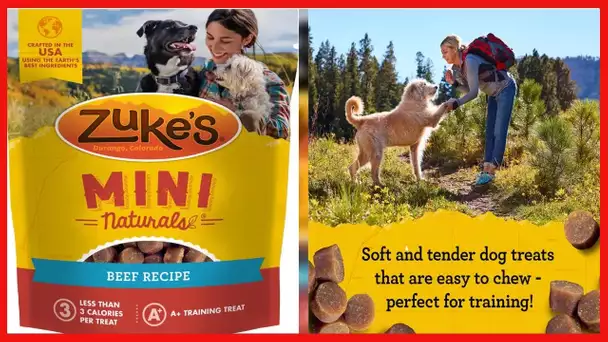 Zuke's Mini Naturals Dog Training Treats Beef Recipe, Soft Dog Treats - 6 oz. Pouch