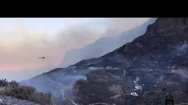 L'incendie sur l'île de Grande Canarie continue